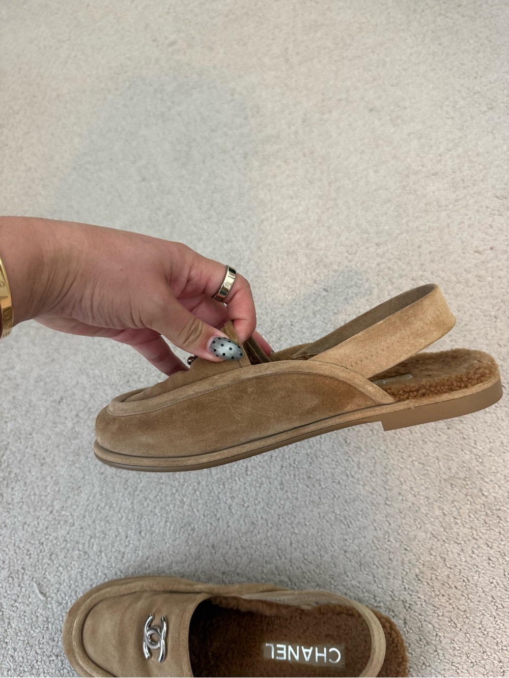 Chanel kidskin sling back loafers size 9.5 - Picture 4 of 6